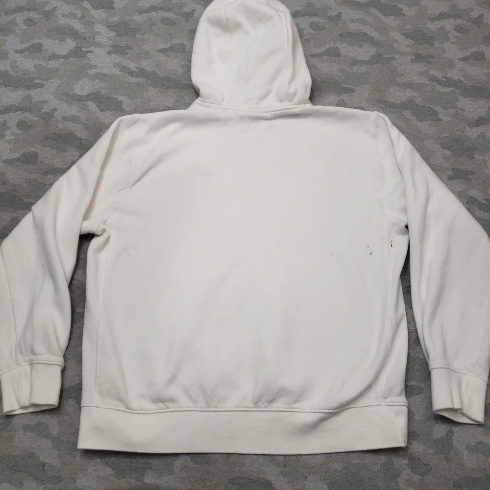 Nike‎ Sweatshirt Mens Large White Club Fleece Pullover Pockets Hooded